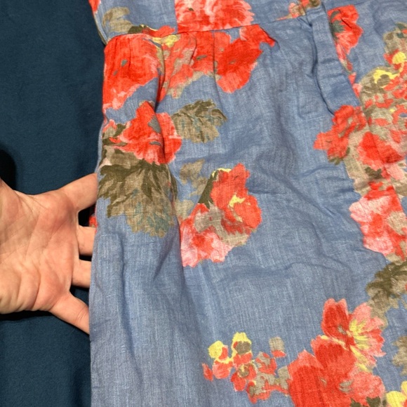 Joules Lisia Women’s 8 Sleeveless Button Down Blue Floral Lined Dress Flax Linen - Picture 7 of 15